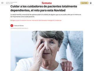 Cuidar a los cuidadores de pacientes totalmente dependientes